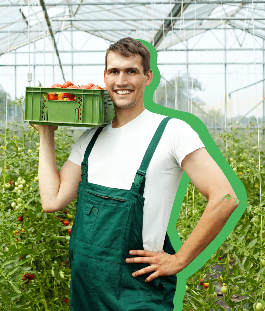 Boer aan het werk in zijn eigen onderneming.